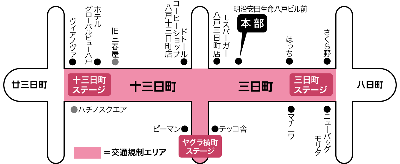 はちのへホコテンの会場図